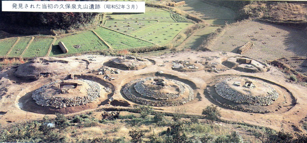 発見された当初の久保泉丸山遺跡<br/>（昭和52年3月）