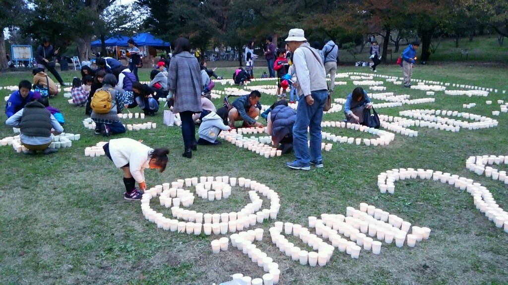 千里キャンドルロードでの準備風景