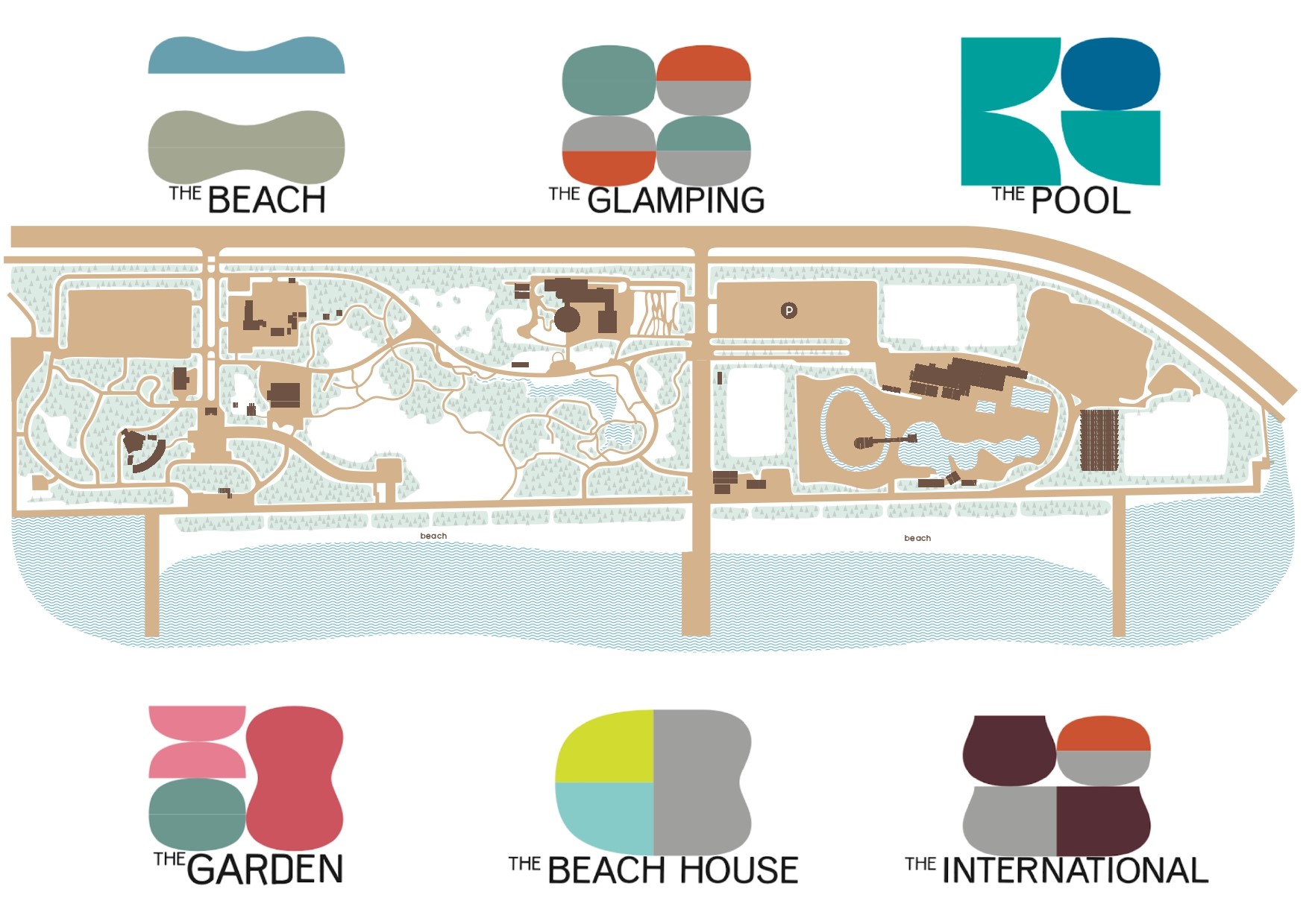 「SUNSET BEACH PARK INAGE」の園内マップ