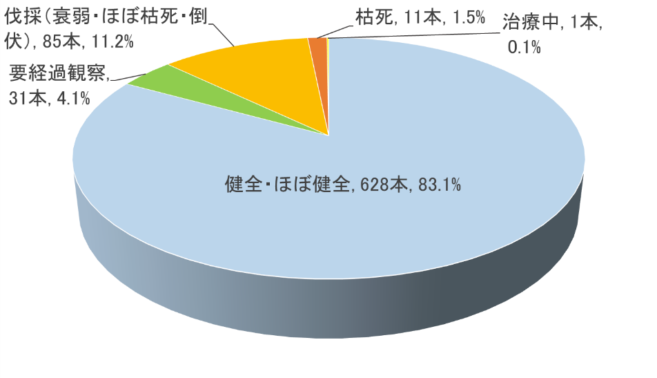 大池公園の桜の診断結果(2019年9~10月)